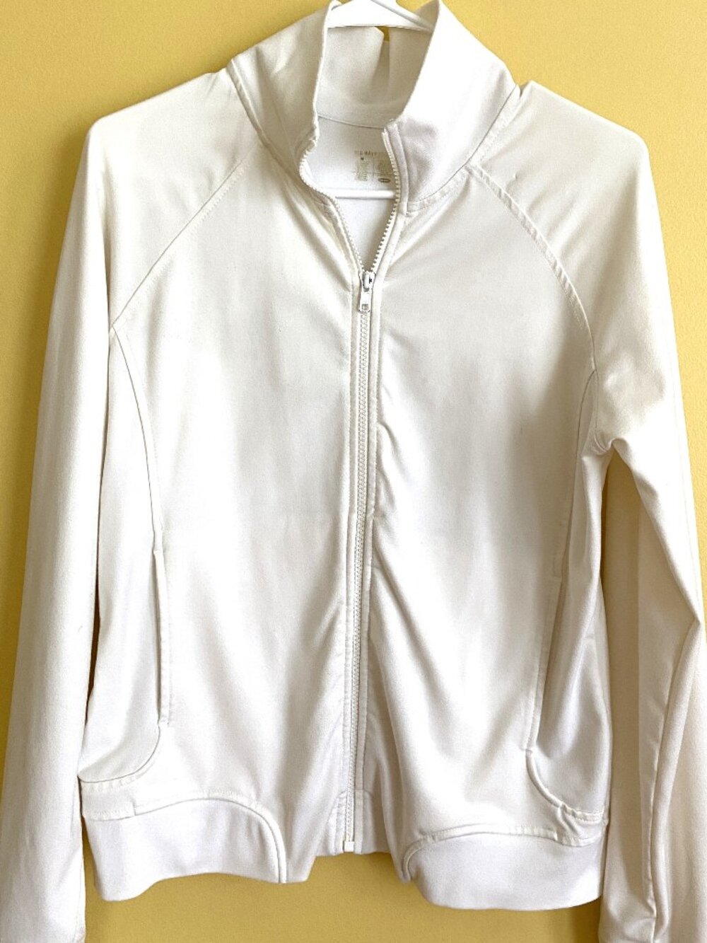 Old Navy Full Zip Stand Collar performance jacket white gold lotus embroidery - Picture 2 of 8